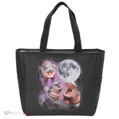 Moo Deng With The Moon Tote Bag