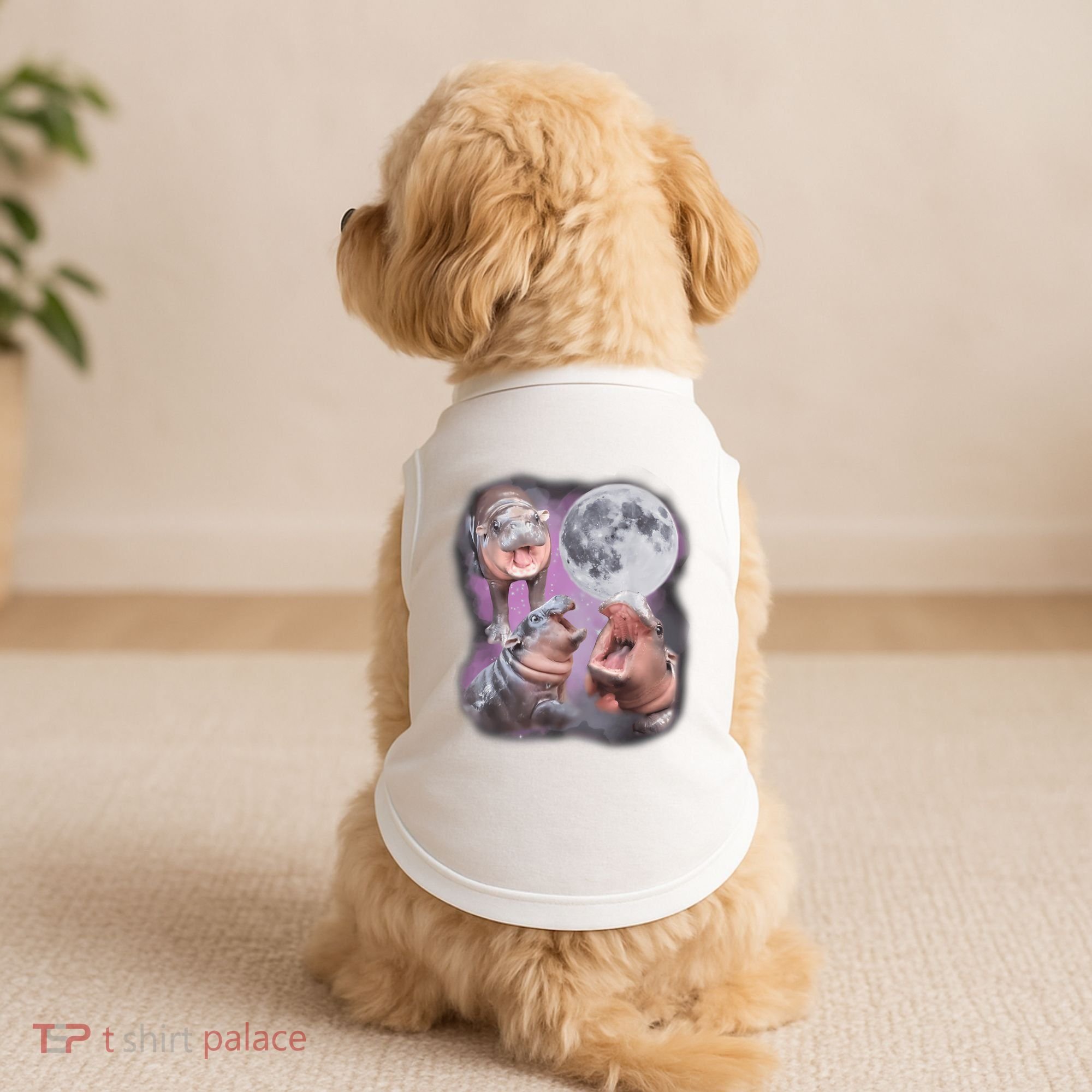 Moo Deng With The Moon Doggie Tank