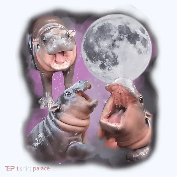 Moo Deng With The Moon Doggie Tank