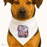 Moo Deng With The Moon USA-Made Doggie Bandana thumb 1