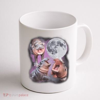 Moo Deng With The Moon Coffee Mug back
