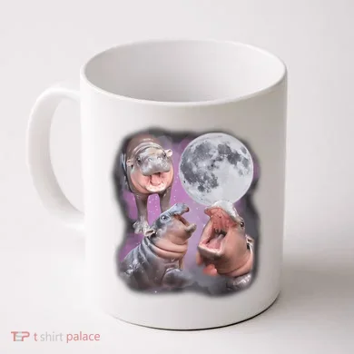 Moo Deng With The Moon Coffee Mug
