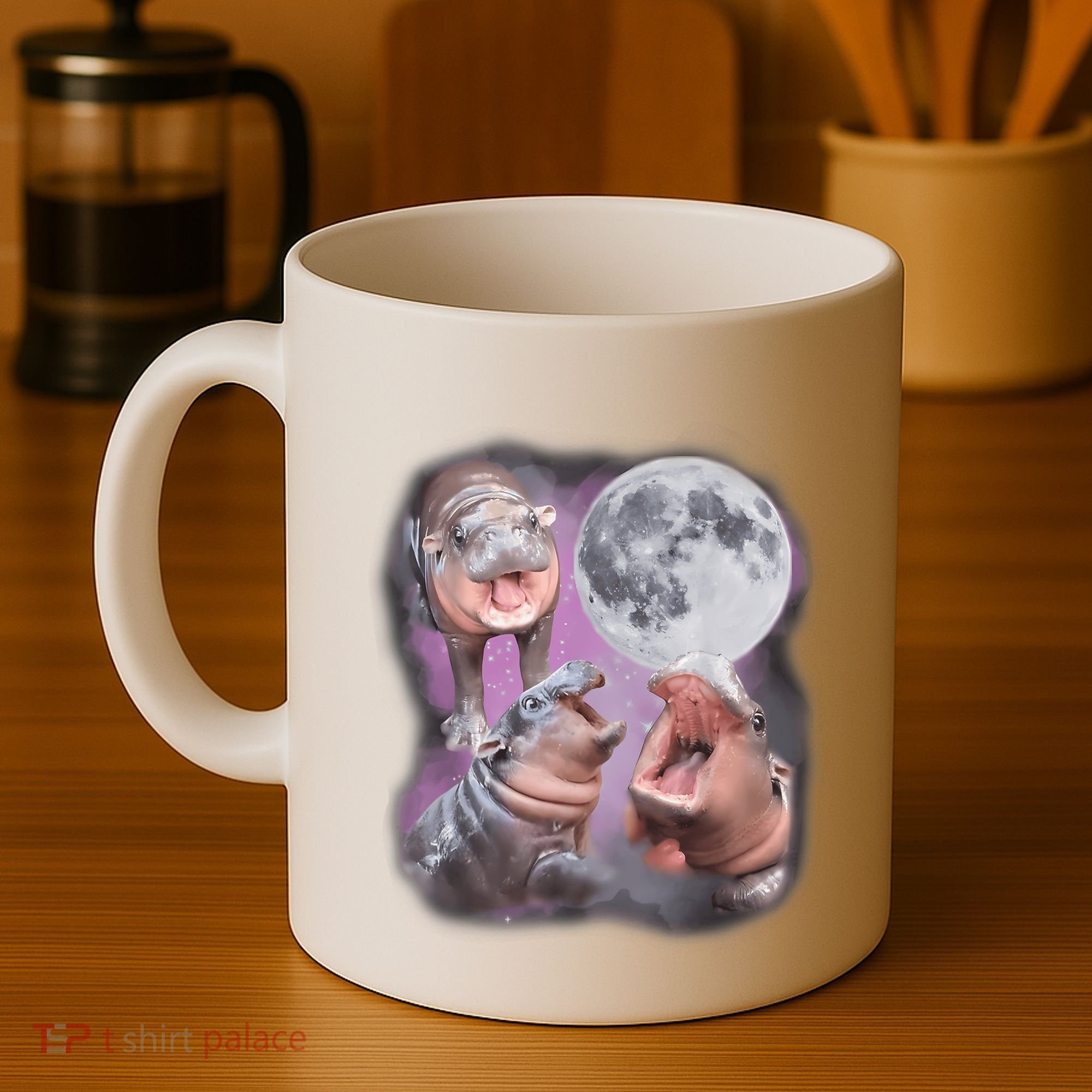 Moo Deng With The Moon Coffee Mug