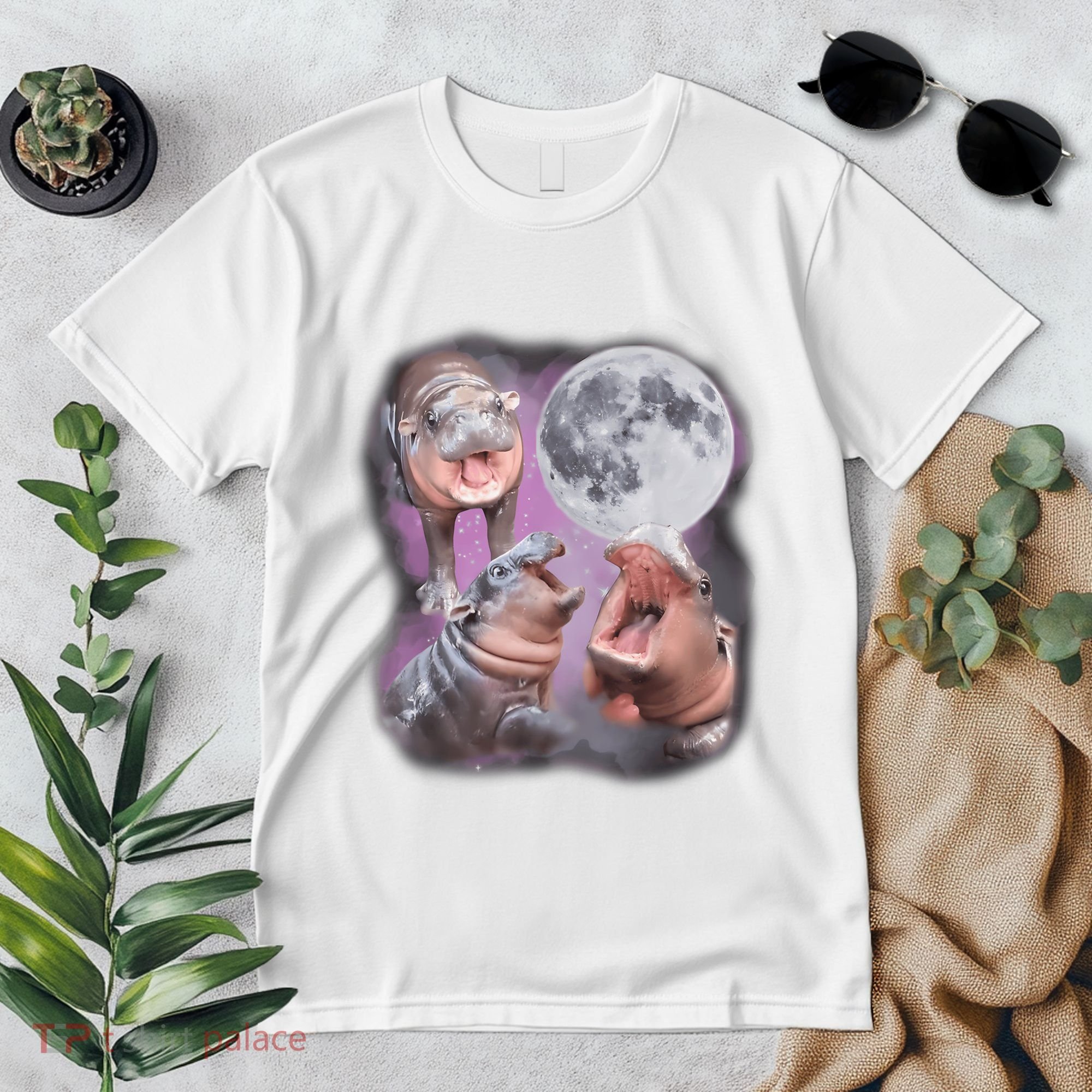 Moo Deng With The Moon Premium T-Shirt
