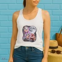 Moo Deng With The Moon Women's Tank Top thumb 2