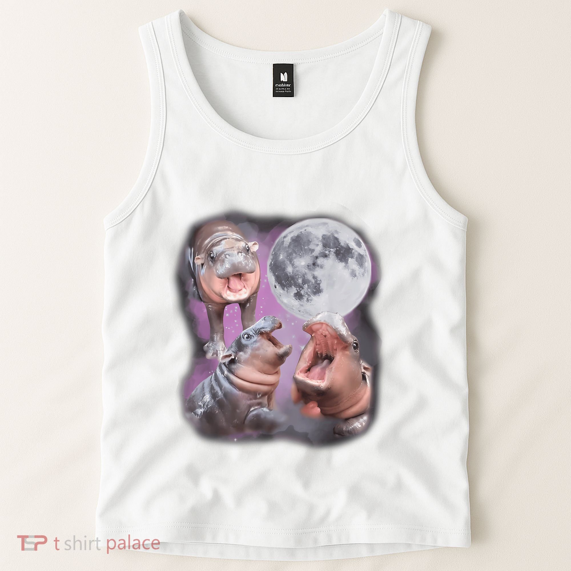 Moo Deng With The Moon Tank Top