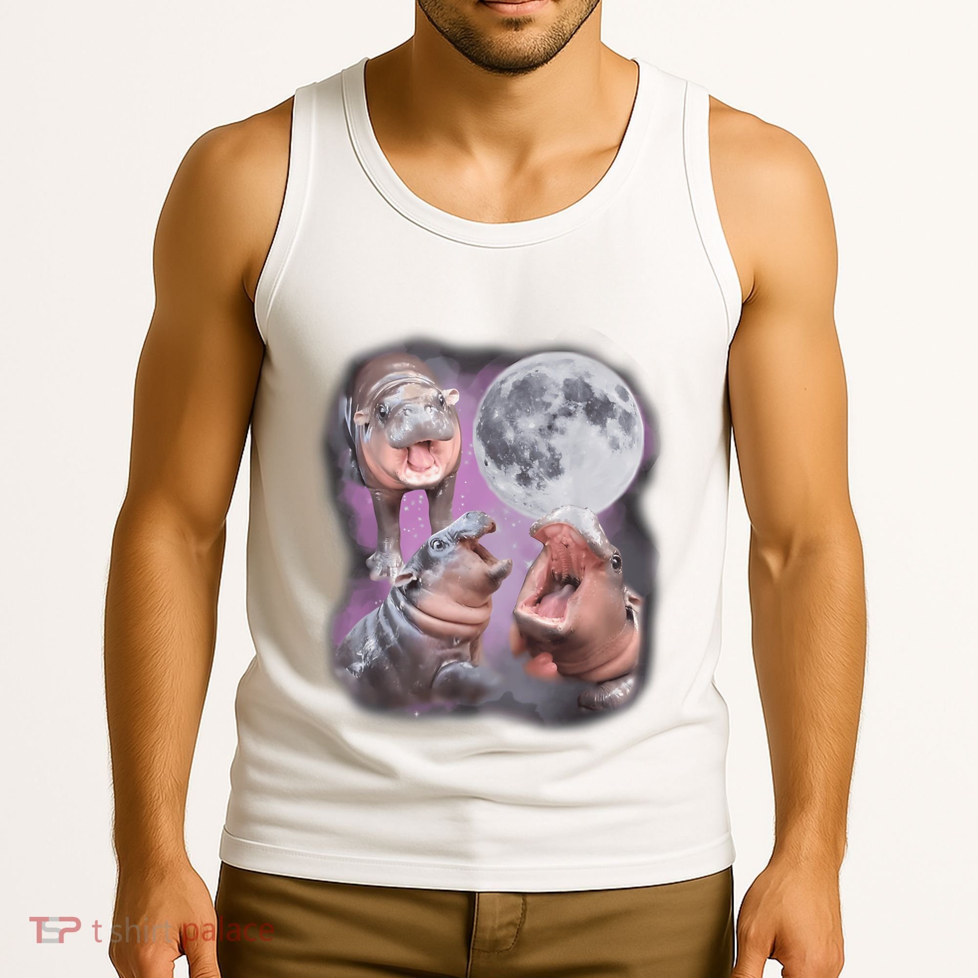 Moo Deng With The Moon Tank Top