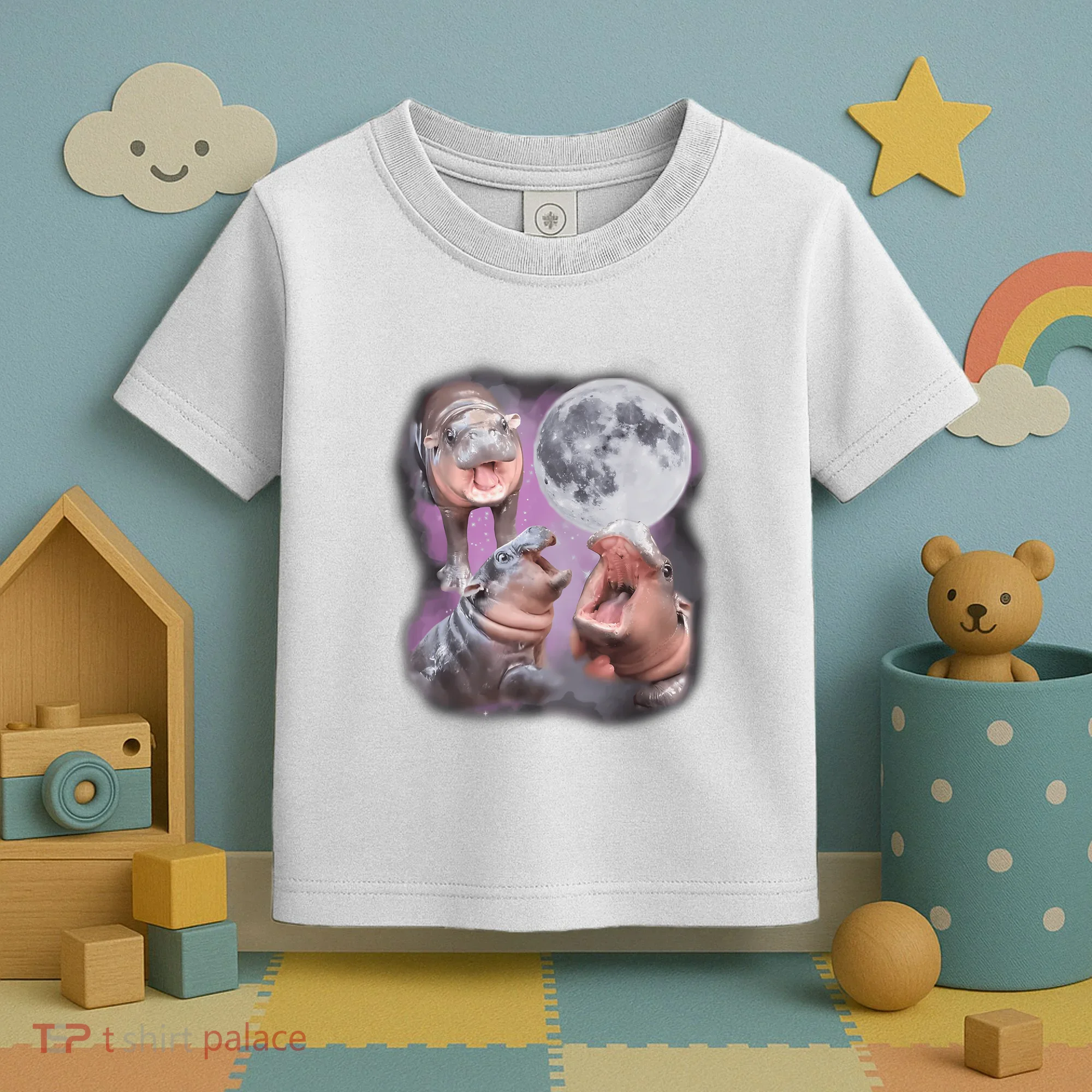 Moo Deng With The Moon Toddler T-Shirt