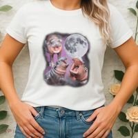 Moo Deng With The Moon Women's T-Shirt thumb 2