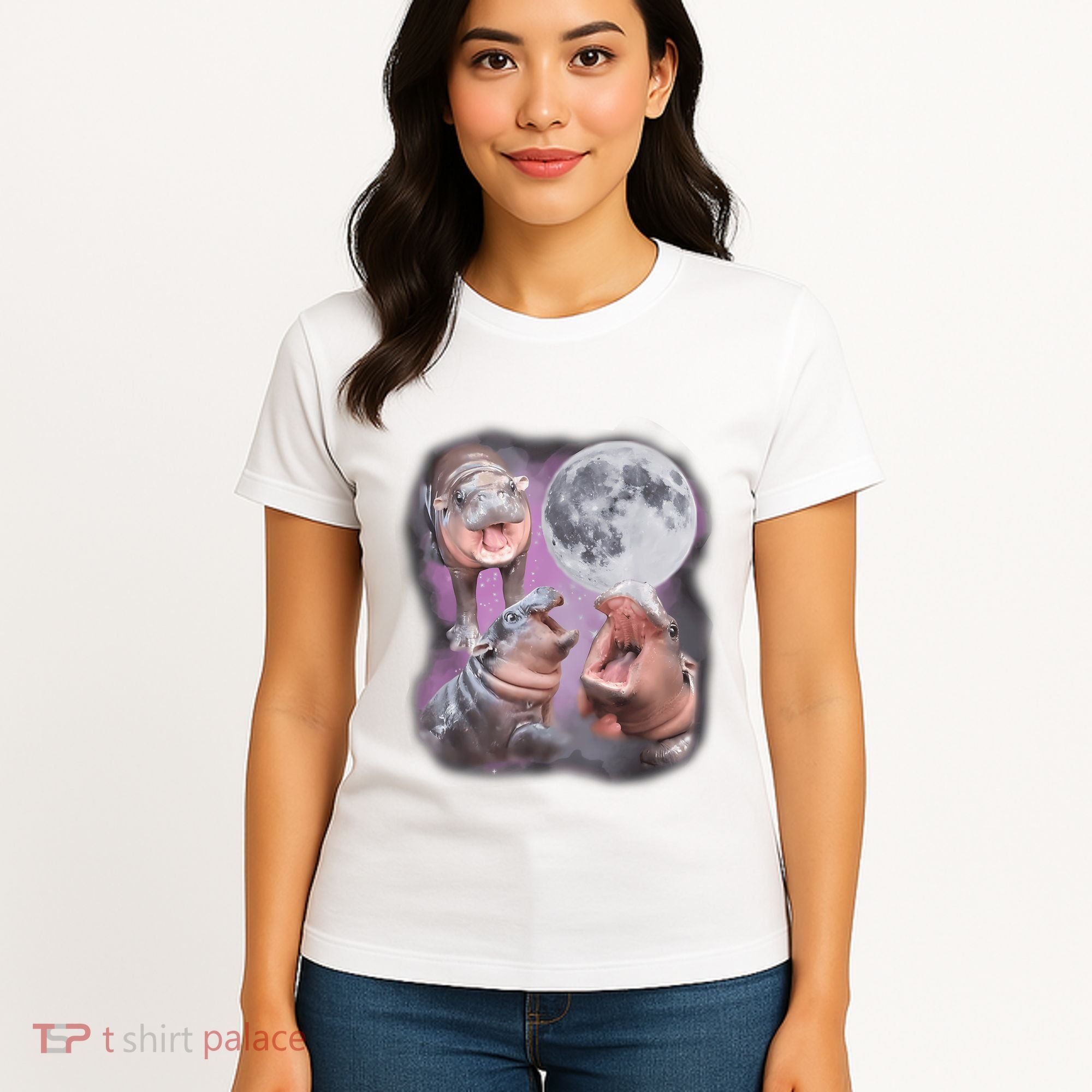 Moo Deng With The Moon Women's T-Shirt
