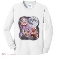Moo Deng With The Moon Kids Long Sleeve Shirt thumb 0