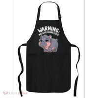Moo Deng Warning Passive Aggressive Hippo Apron thumb 0