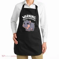 Moo Deng Warning Passive Aggressive Hippo Apron thumb 2