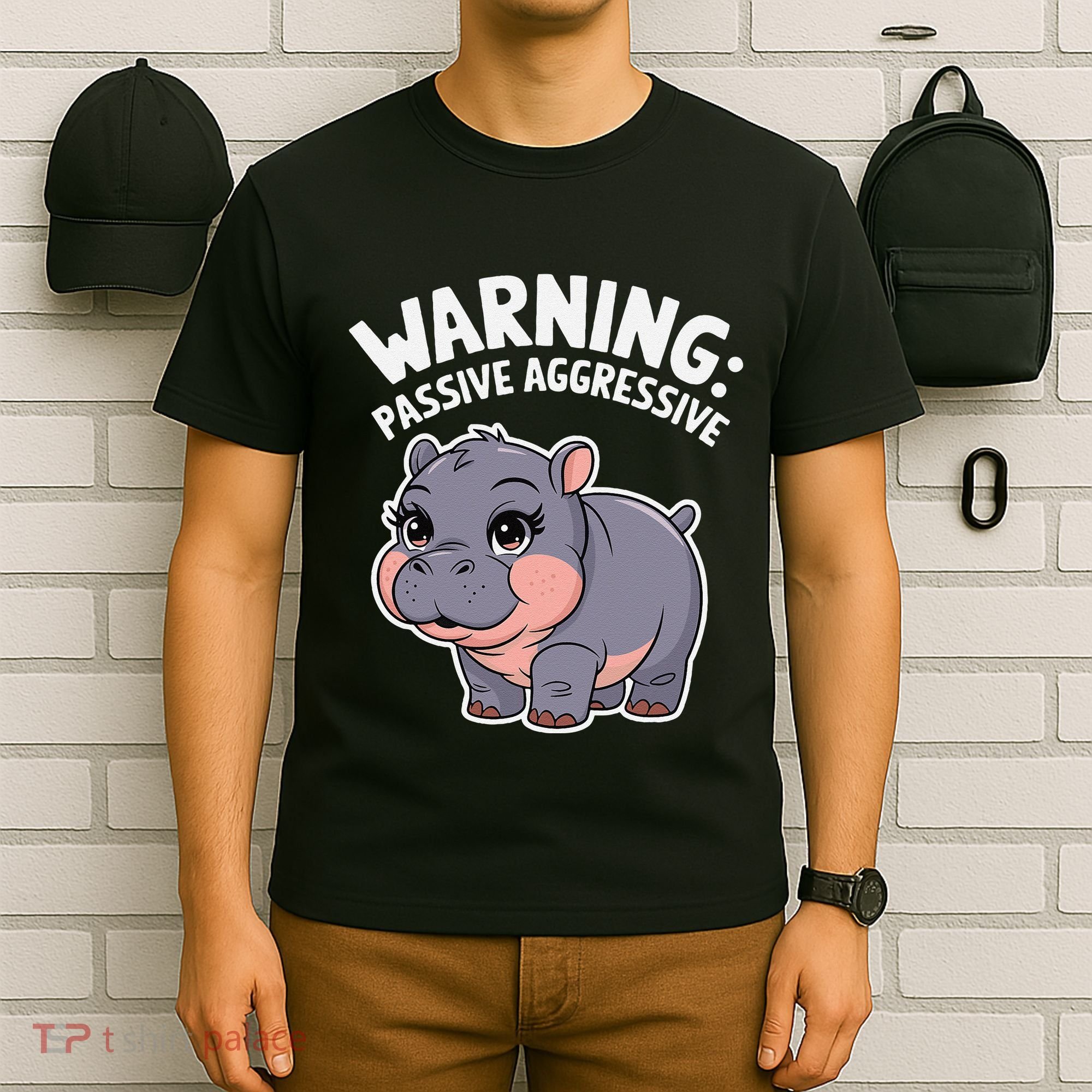 Moo Deng Warning Passive Aggressive Hippo T-Shirt