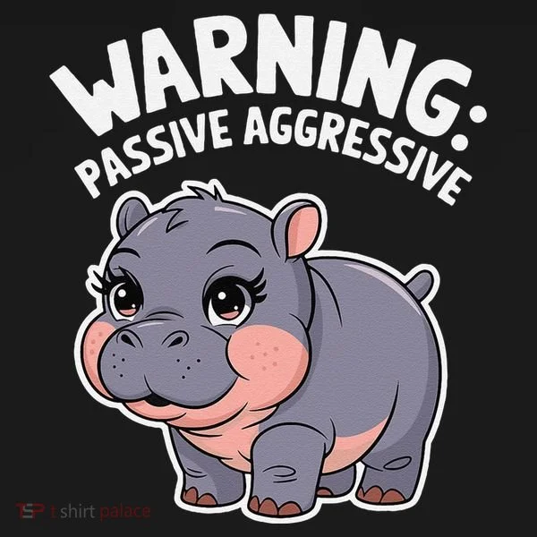 Moo Deng Warning Passive Aggressive Hippo Bucket Hat