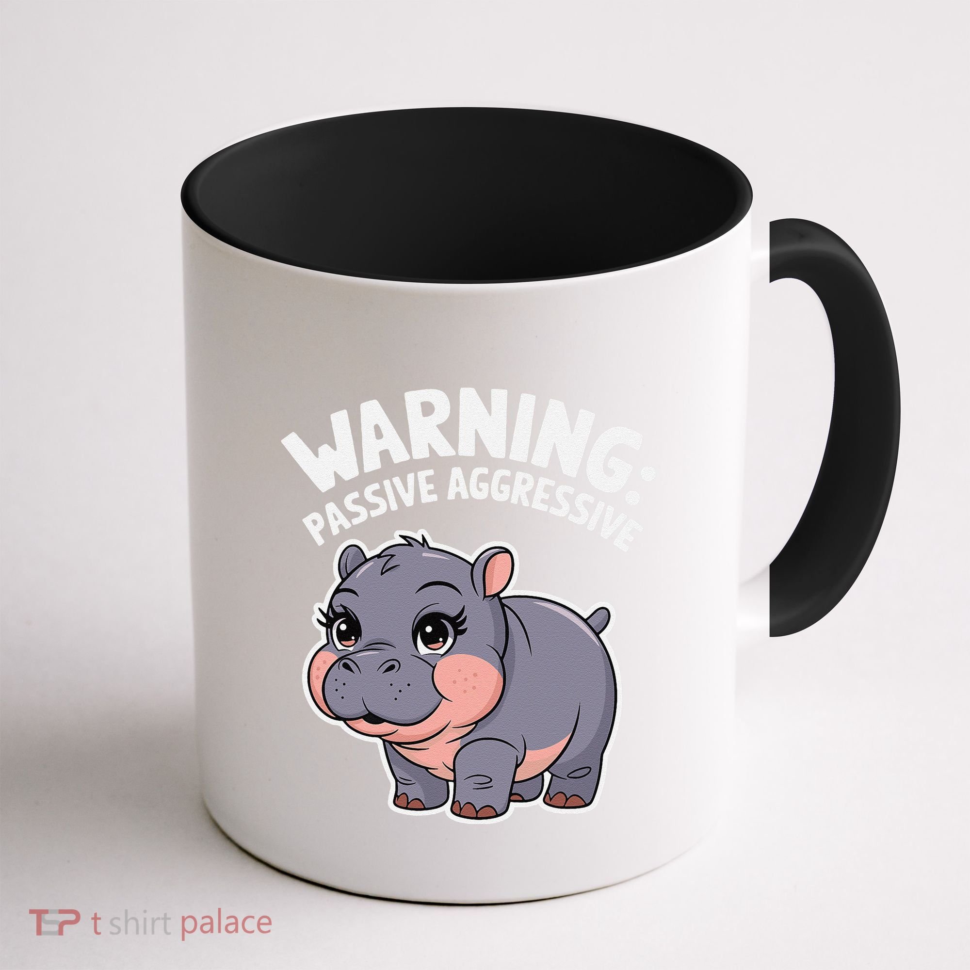Moo Deng Warning Passive Aggressive Hippo Coffee Mug