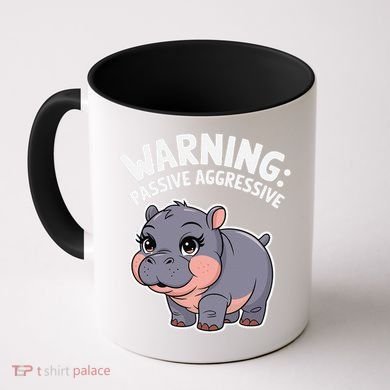 Moo Deng Warning Passive Aggressive Hippo Coffee Mug