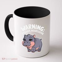Moo Deng Warning Passive Aggressive Hippo Coffee Mug thumb 0