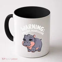 Moo Deng Warning Passive Aggressive Hippo Coffee Mug thumb 0