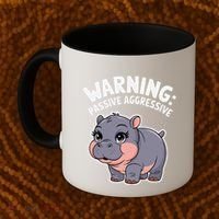 Moo Deng Warning Passive Aggressive Hippo Coffee Mug thumb 2