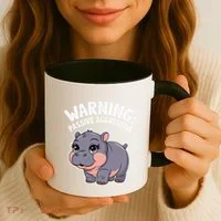 Moo Deng Warning Passive Aggressive Hippo Coffee Mug thumb 3