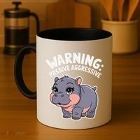 Moo Deng Warning Passive Aggressive Hippo Coffee Mug thumb 4