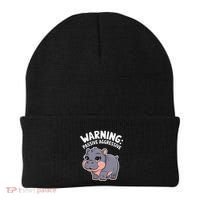 Moo Deng Warning Passive Aggressive Hippo Beanie thumb 0