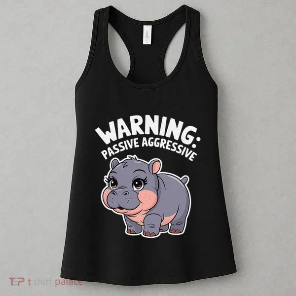 Moo Deng Warning Passive Aggressive Hippo Women's Tank Top