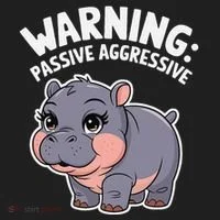 Moo Deng Warning Passive Aggressive Hippo Hat thumb 2
