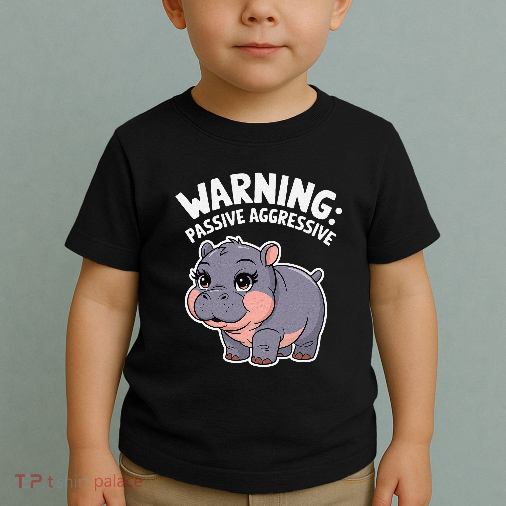 Moo Deng Warning Passive Aggressive Hippo Toddler T-Shirt