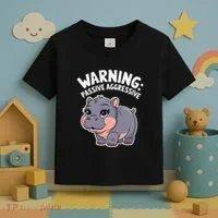 Moo Deng Warning Passive Aggressive Hippo Toddler T-Shirt thumb 3