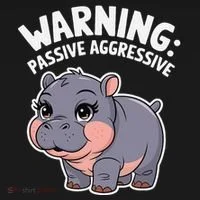 Moo Deng Warning Passive Aggressive Hippo Women's T-Shirt thumb 6