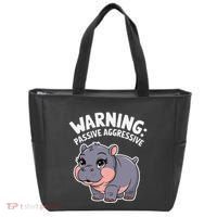 Moo Deng Warning Passive Aggressive Hippo Tote Bag thumb 0