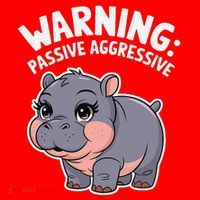 Moo Deng Warning Passive Aggressive Hippo Santa Hat thumb 1