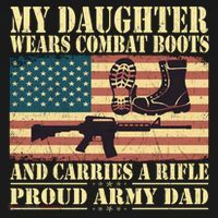 My Daughter Wears Combat Boots Proud Army Dad Father Gift Bucket Hat thumb 4