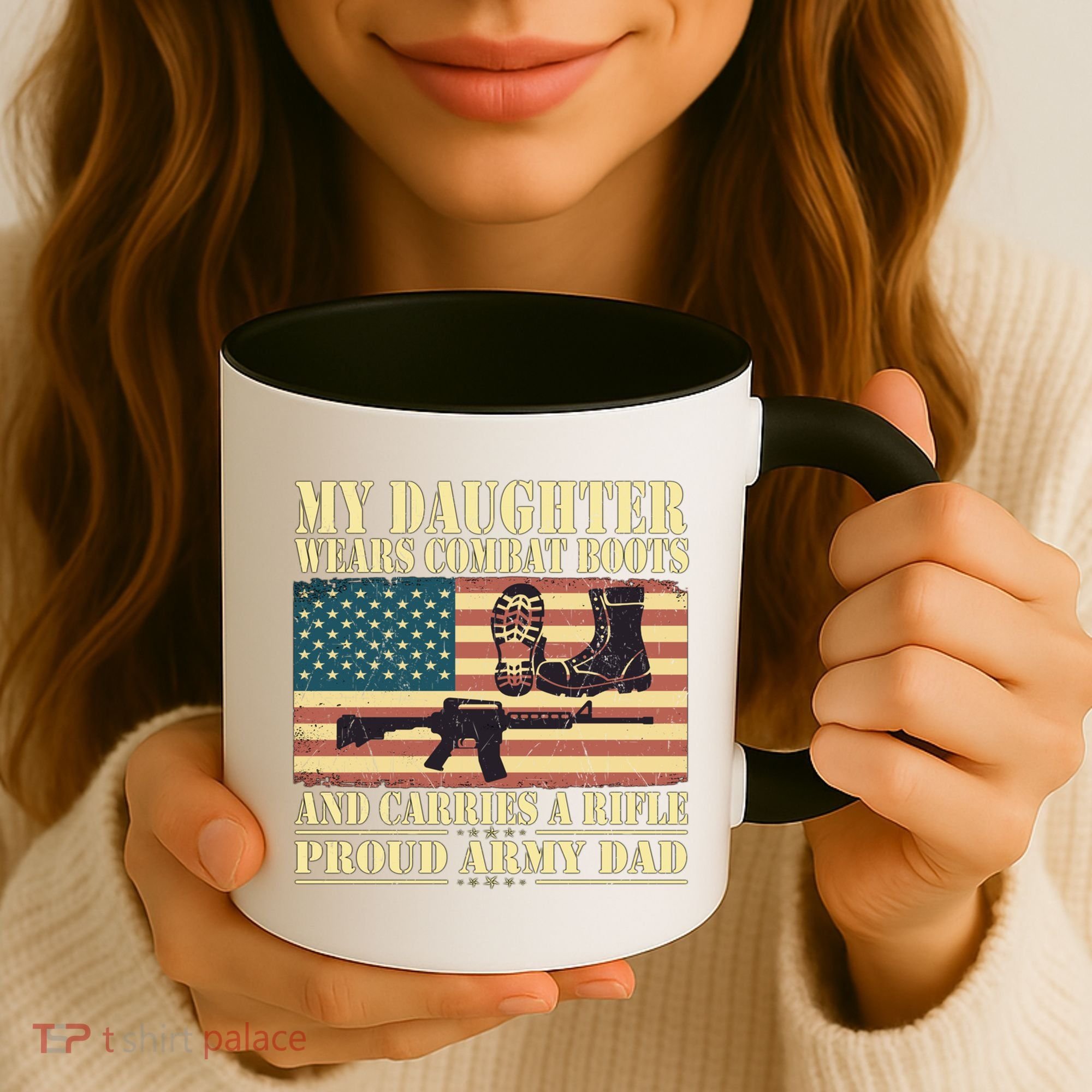 My Daughter Wears Combat Boots Proud Army Dad Father Gift Coffee Mug