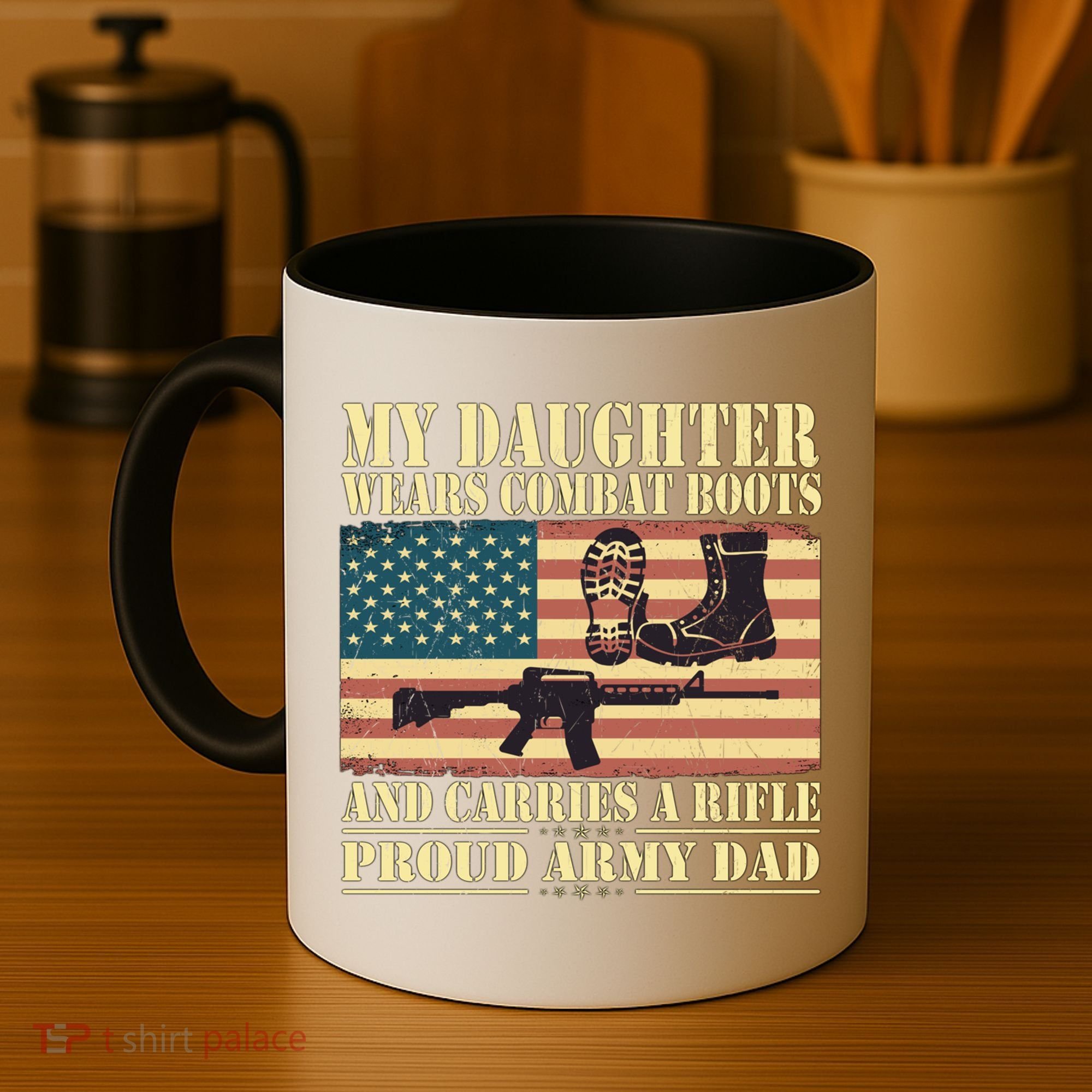 My Daughter Wears Combat Boots Proud Army Dad Father Gift Coffee Mug