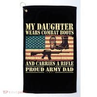 My Daughter Wears Combat Boots Proud Army Dad Father Gift Golf Towel thumb 0