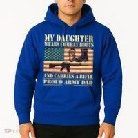 My Daughter Wears Combat Boots Proud Army Dad Father Gift Hoodie thumb 2