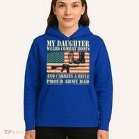 My Daughter Wears Combat Boots Proud Army Dad Father Gift Hoodie thumb 5