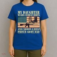 My Daughter Wears Combat Boots Proud Army Dad Father Gift T-Shirt thumb 4