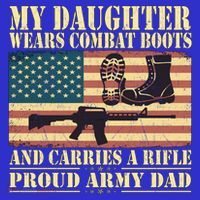 My Daughter Wears Combat Boots Proud Army Dad Father Gift Coaster thumb 2