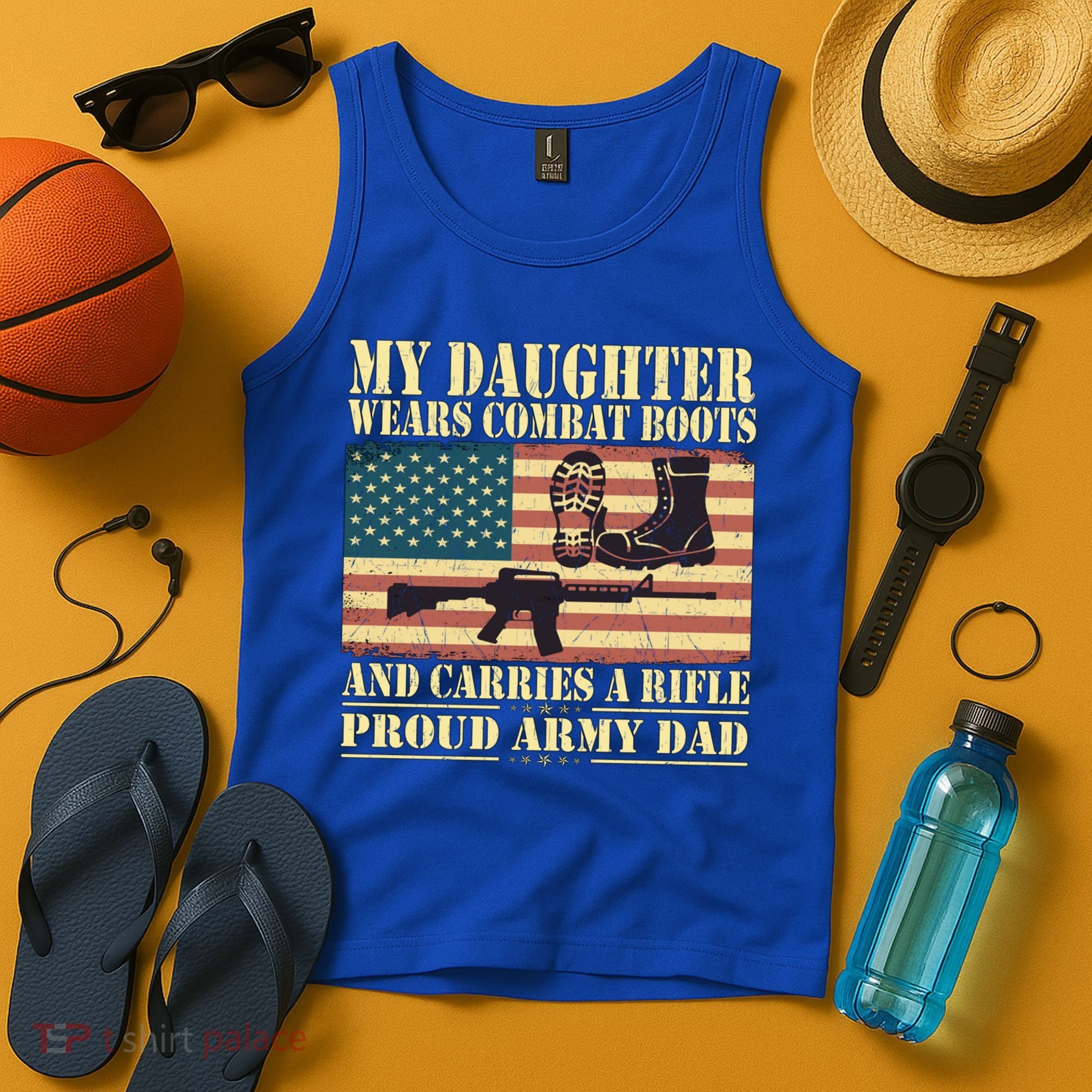 My Daughter Wears Combat Boots Proud Army Dad Father Gift Tank Top