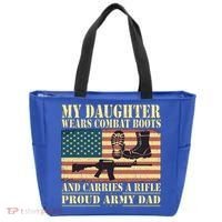 My Daughter Wears Combat Boots Proud Army Dad Father Gift Tote Bag thumb 0