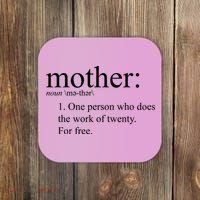 Mother Definition Works For Free Gift For Mom Coaster thumb 0