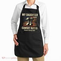 My Daughter Wears Combat Boots Proud Army Dad Veteran Day Apron thumb 2