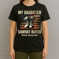 My Daughter Wears Combat Boots Proud Army Dad Veteran Day T-Shirt thumb 4