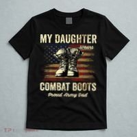 My Daughter Wears Combat Boots Proud Army Dad Veteran Day T-Shirt thumb 5