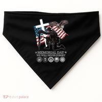 Memorial Day We Will Never Forget USA-Made Doggie Bandana thumb 0
