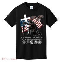 Memorial Day We Will Never Forget Kids T-Shirt thumb 0